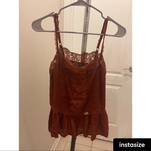 🤎American Eagle Brown Lacey Tank